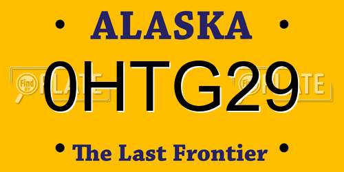0HTG29 Alaska License Plate