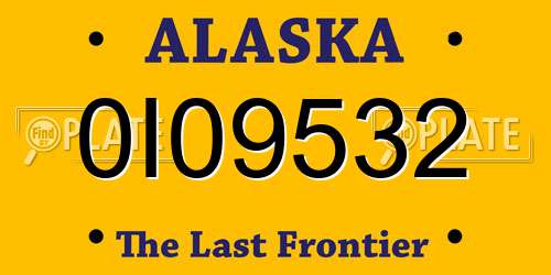 0I09532 Alaska License Plate