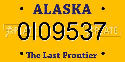 0I09537 Alaska License Plate