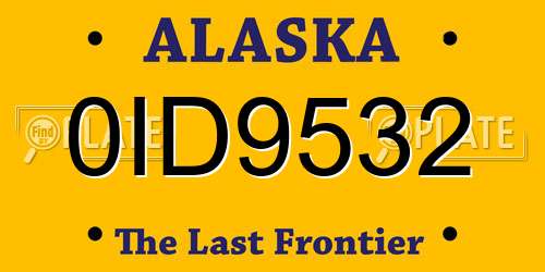 0ID9532 Alaska License Plate