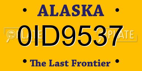 0ID9537 Alaska License Plate