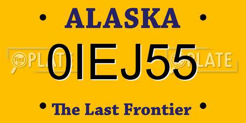 0IEJ55 Alaska License Plate