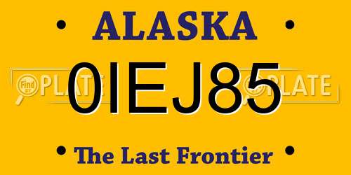 0IEJ85 Alaska License Plate
