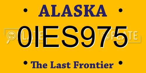 0IES975 Alaska License Plate