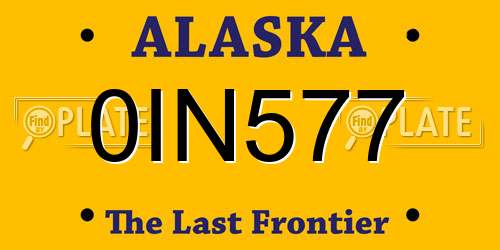 0IN577 Alaska License Plate