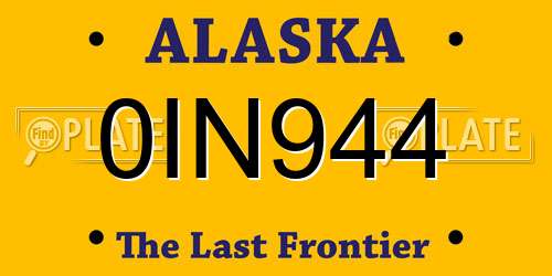 0IN944 Alaska License Plate