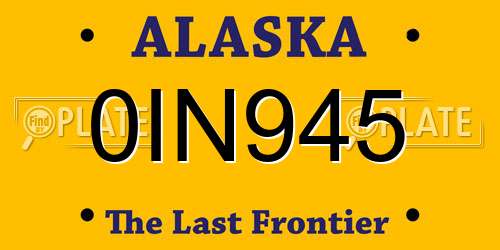 0IN945 Alaska License Plate