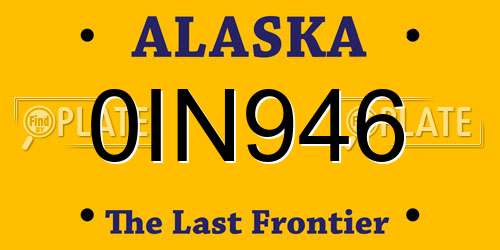 0IN946 Alaska License Plate