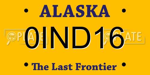 0IND16 Alaska License Plate