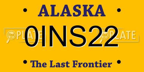 0INS22 Alaska License Plate