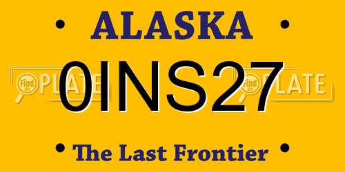 0INS27 Alaska License Plate