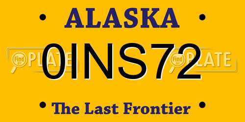 0INS72 Alaska License Plate