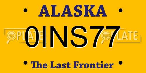 0INS77 Alaska License Plate