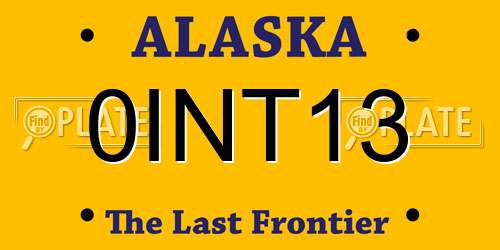 0INT13 Alaska License Plate