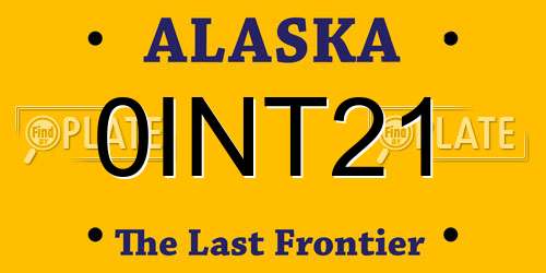 0INT21 Alaska License Plate