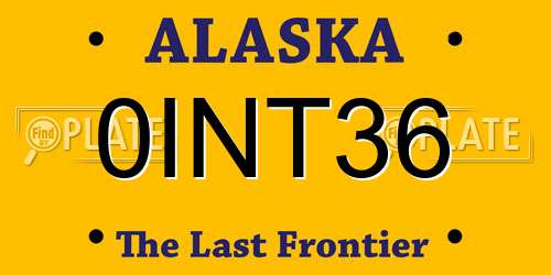 0INT36 Alaska License Plate
