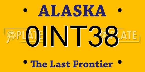 0INT38 Alaska License Plate
