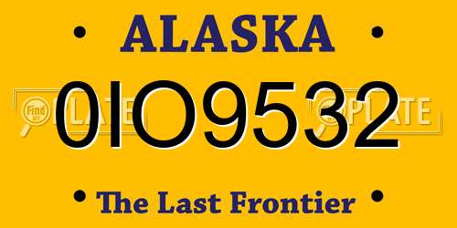0IO9532 Alaska License Plate