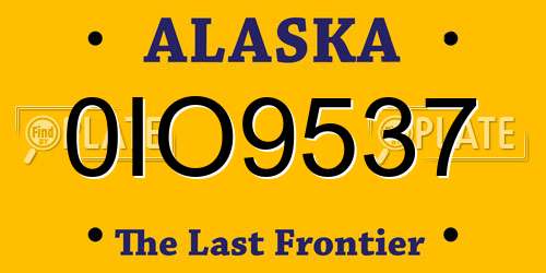 0IO9537 Alaska License Plate