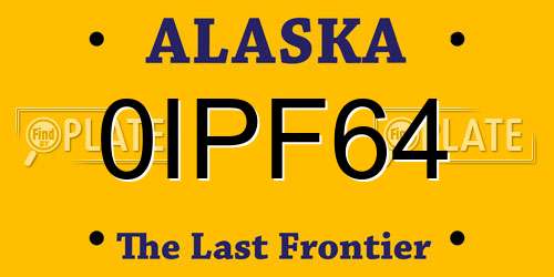 0IPF64 Alaska License Plate