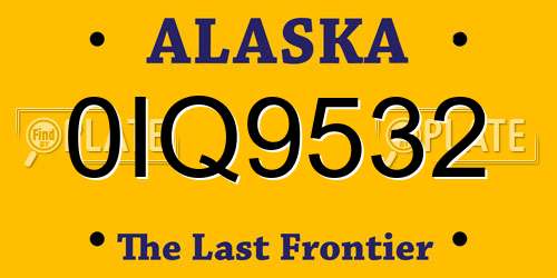 0IQ9532 Alaska License Plate