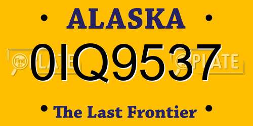 0IQ9537 Alaska License Plate