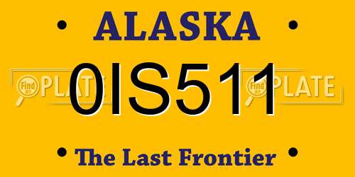 0IS511 Alaska License Plate