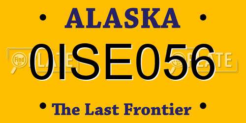 0ISE056 Alaska License Plate