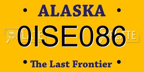 0ISE086 Alaska License Plate