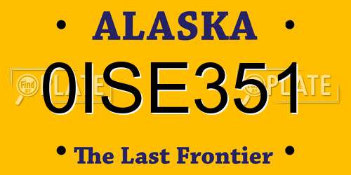 0ISE351 Alaska License Plate