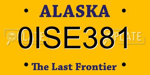 0ISE381 Alaska License Plate