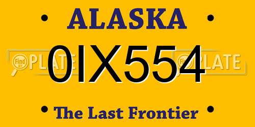 0IX554 Alaska License Plate