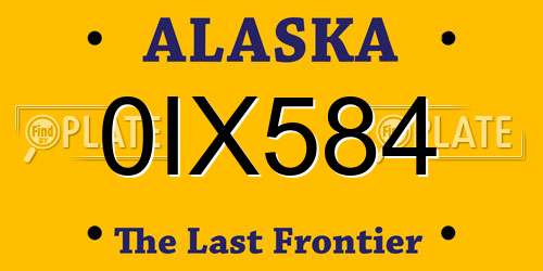 0IX584 Alaska License Plate