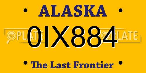 0IX884 Alaska License Plate