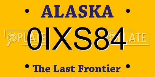 0IXS84 Alaska License Plate