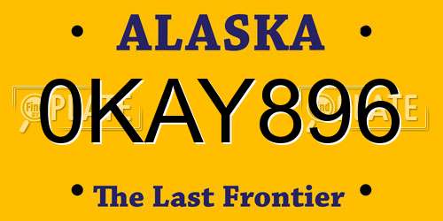 0KAY896 Alaska License Plate