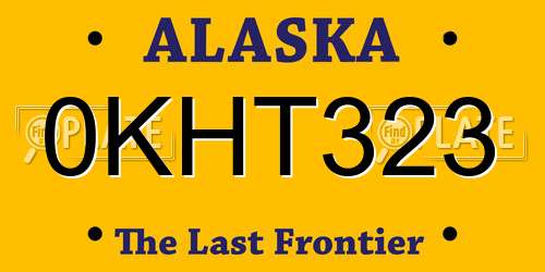 0KHT323 Alaska License Plate
