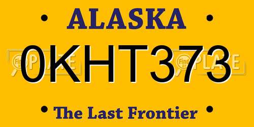 0KHT373 Alaska License Plate