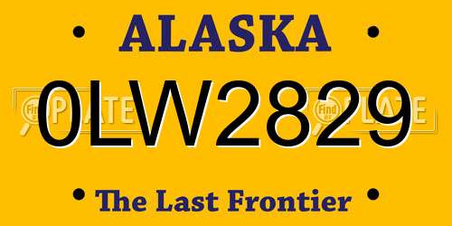 0LW2829 Alaska License Plate