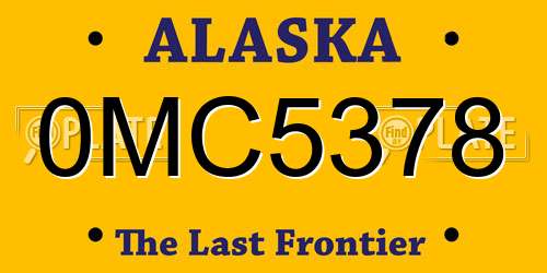 0MC5378 Alaska License Plate