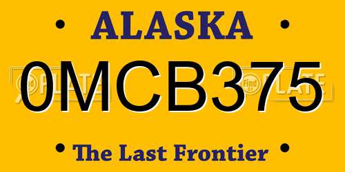 0MCB375 Alaska License Plate