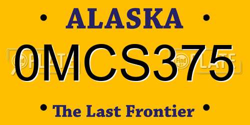 0MCS375 Alaska License Plate