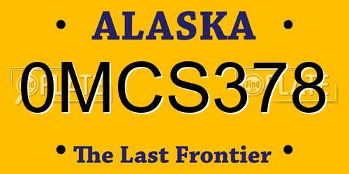 0MCS378 Alaska License Plate
