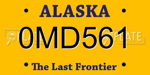 0MD561 Alaska License Plate
