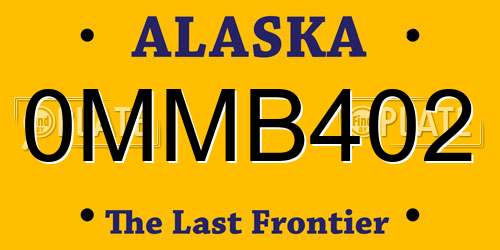0MMB402 Alaska License Plate