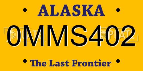 0MMS402 Alaska License Plate