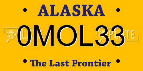 0MOL33 Alaska License Plate