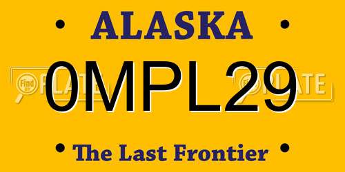 0MPL29 Alaska License Plate