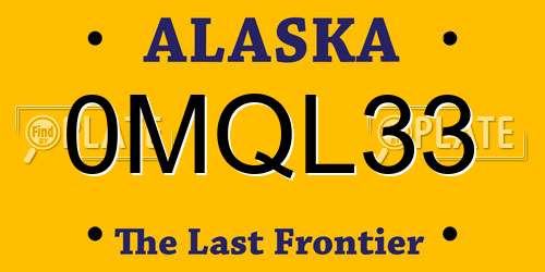 0MQL33 Alaska License Plate