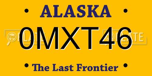 0MXT46 Alaska License Plate